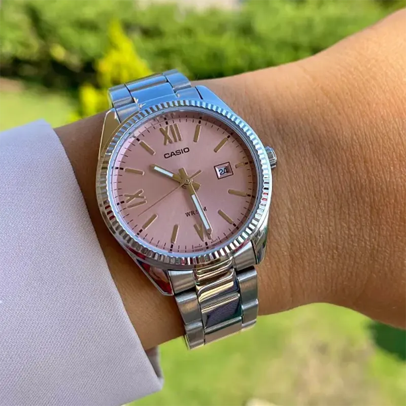 Casio Japan Quartz Enticer Pink Dial Ladies Watch- LTP-1302DD-4A1